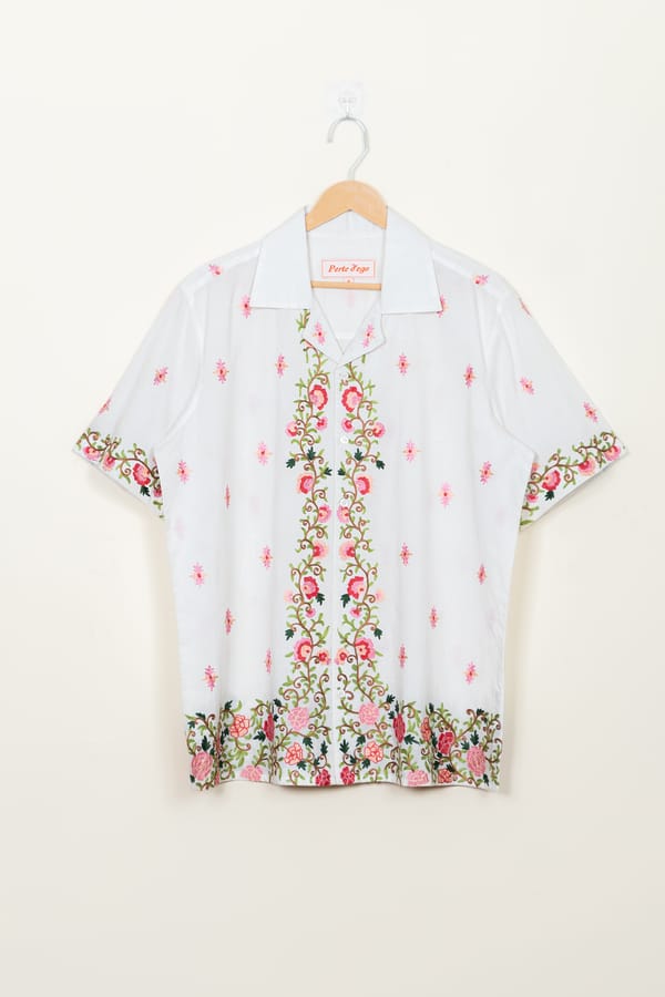 Perte D'ego — "Giardino" embroidered summer shirt