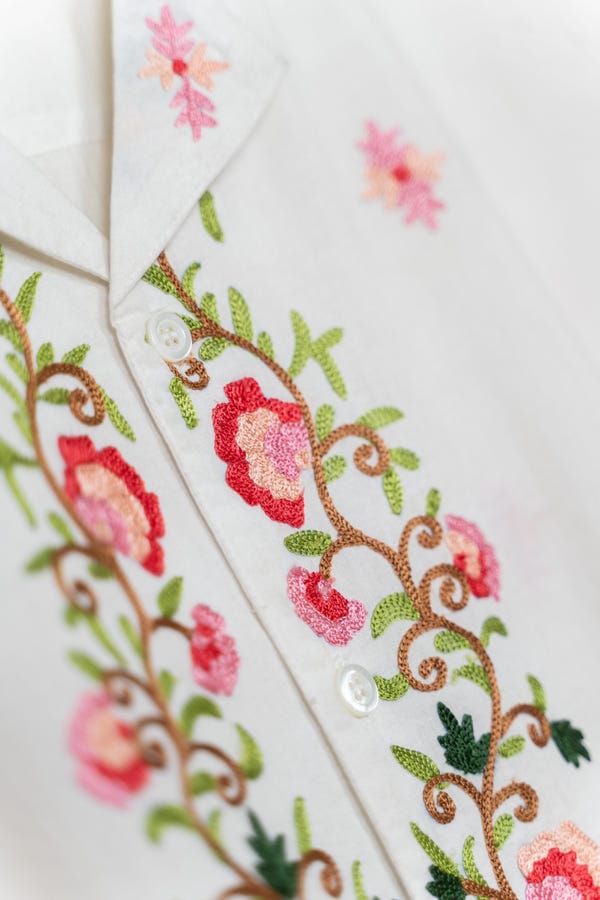 Perte D'ego — "Giardino" embroidered summer shirt