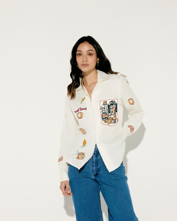 Perte D'ego — "Le Bakery" hand embroidered shirt