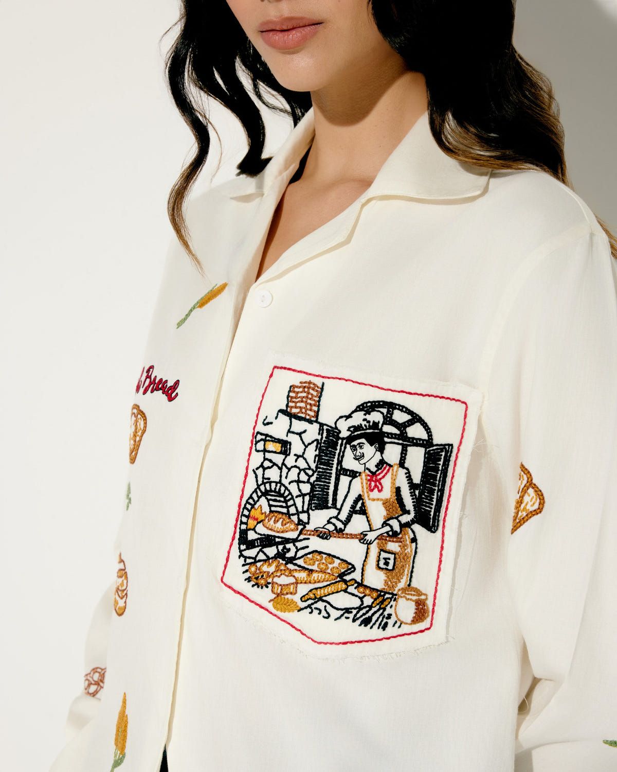 "Le Bakery" hand embroidered shirt - image 3