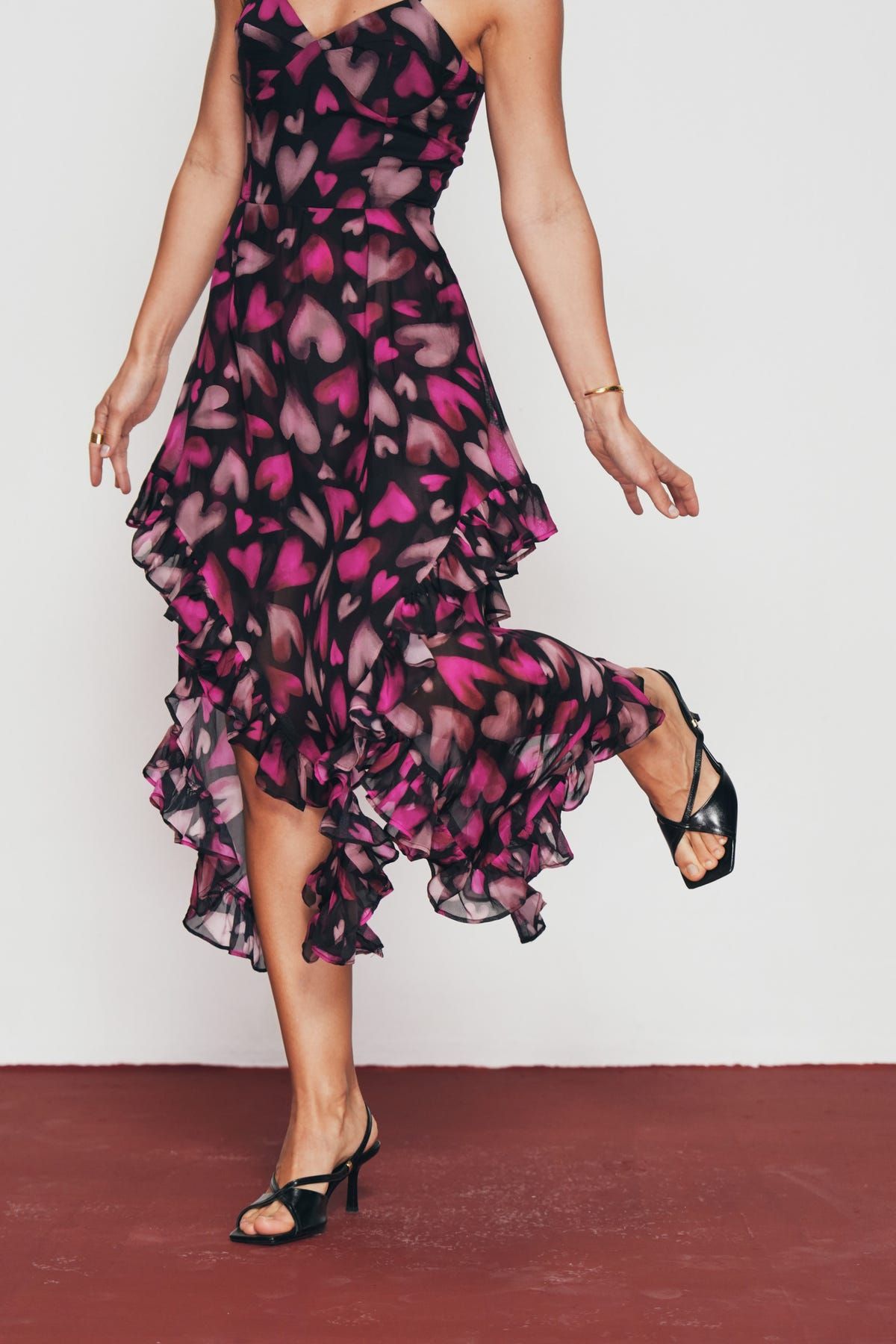 Midnight Hearts Ruffle Dress - image 2