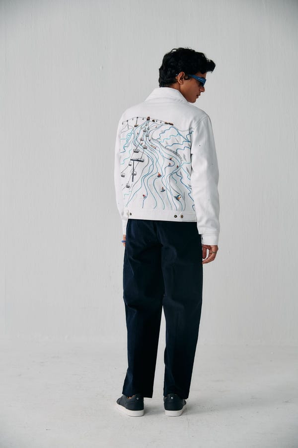 Perte D'ego — Ski lines hand embroidered jacket