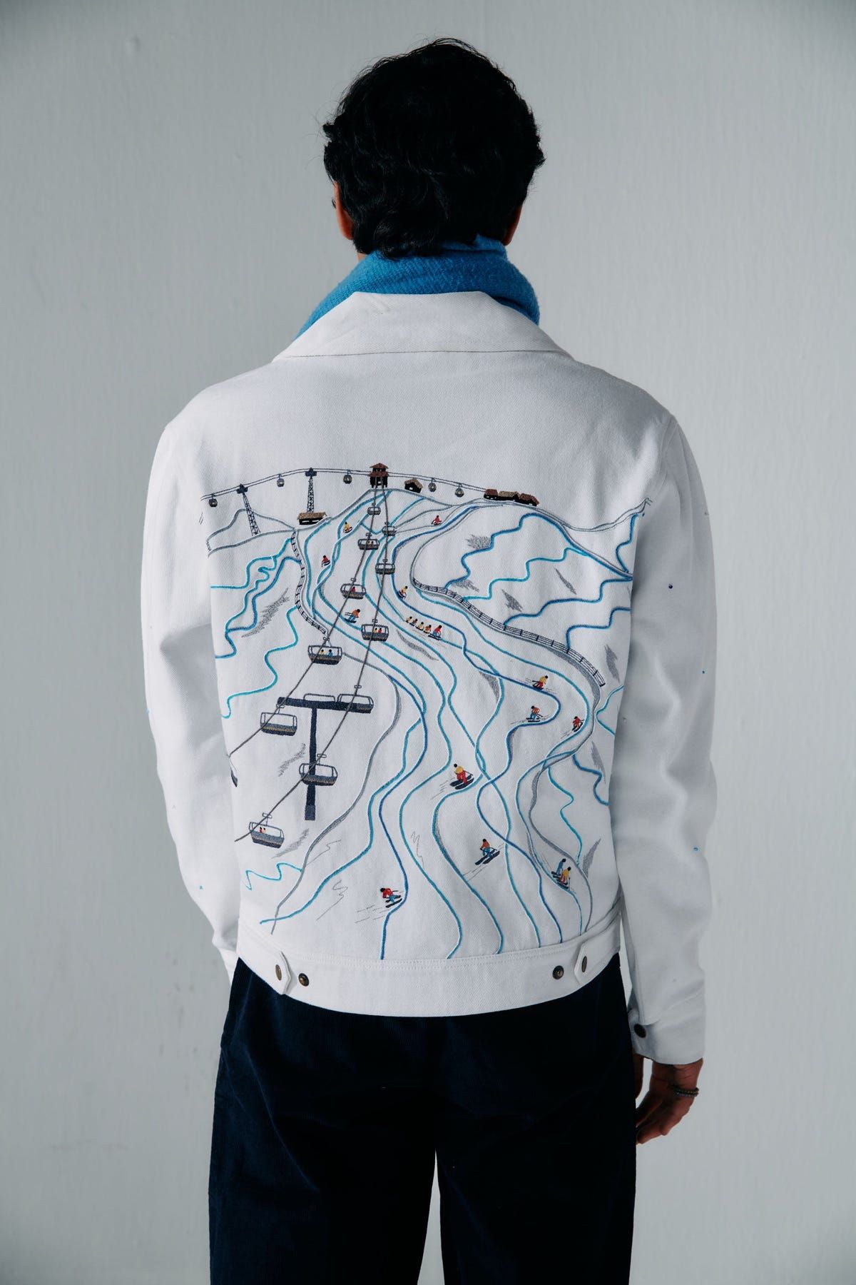 Ski lines hand embroidered jacket - image 2