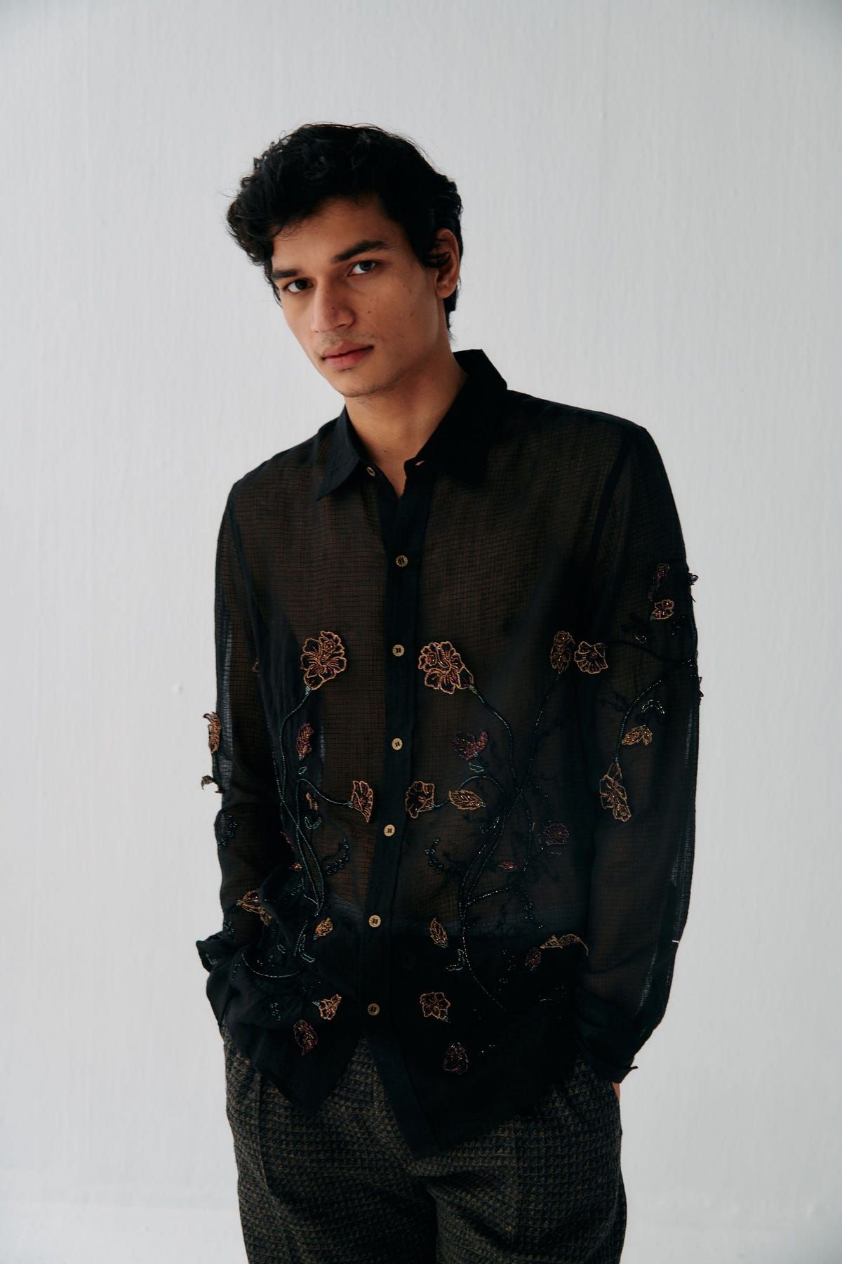 "Vegas" hand embroidered evening shirt - image 1
