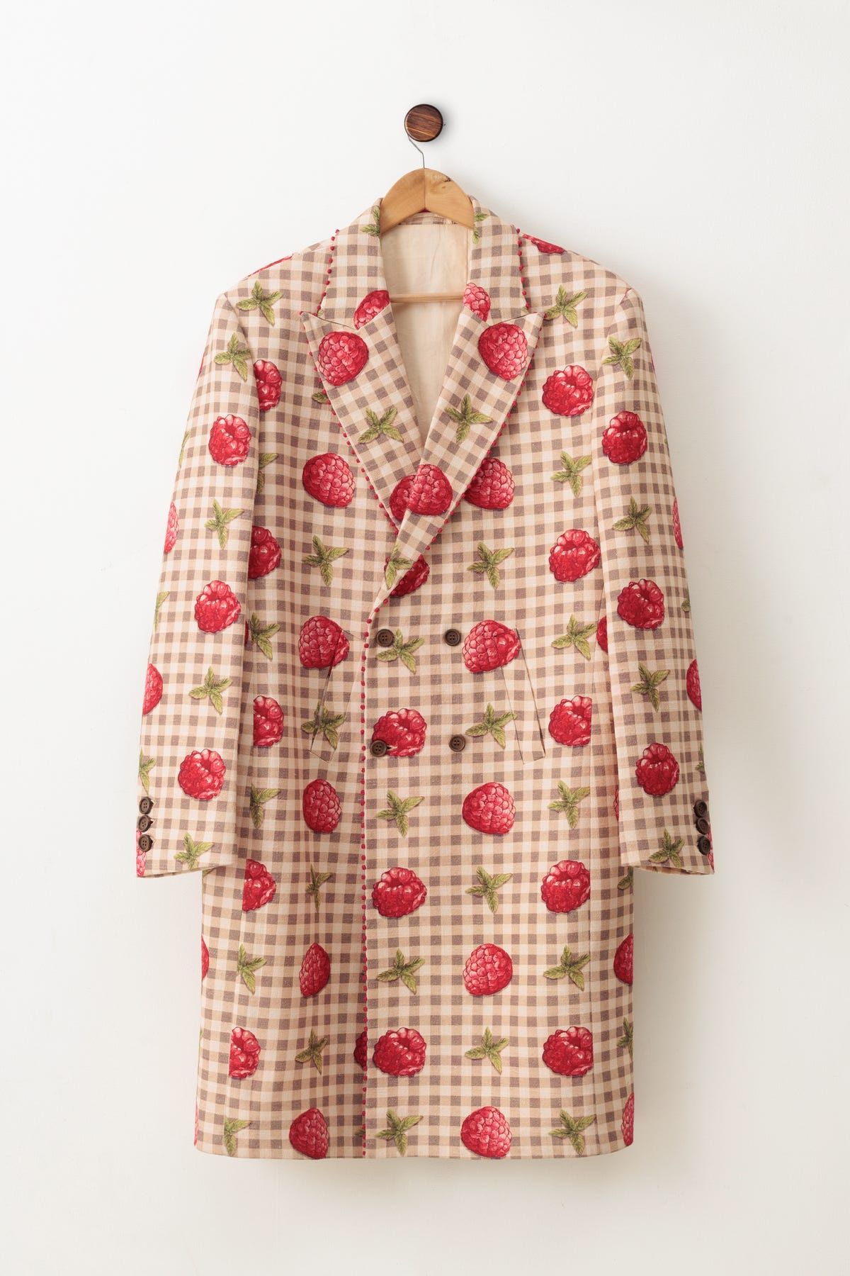 Raspberry Textured Cotton Overcoat - image 1