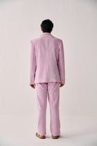 Bubblegum Pink velvet lounge pants view 3