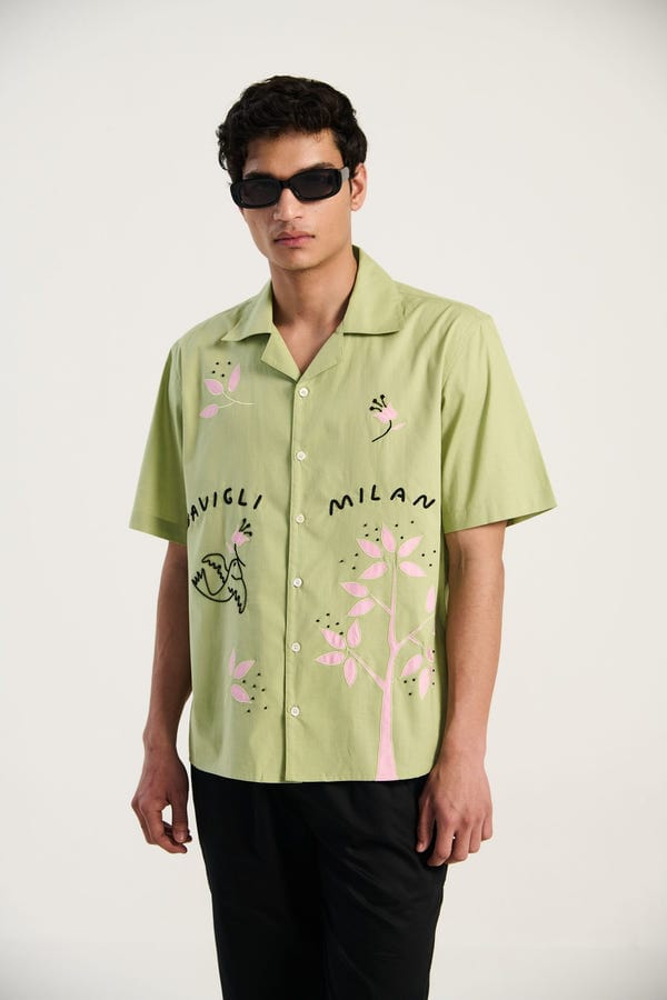 Perte D'ego — "Le Milan" hand embroidered shirt