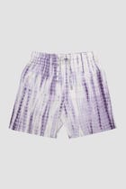Lavender shibori shorts view 1
