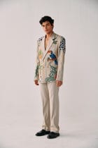 Tropical hand embroidered blazer view 1