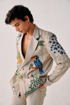Tropical hand embroidered blazer view 7