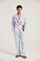 "Lovers in the city" hand embroidered resort blazer view 1