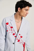 "Lovers in the city" hand embroidered resort blazer view 3