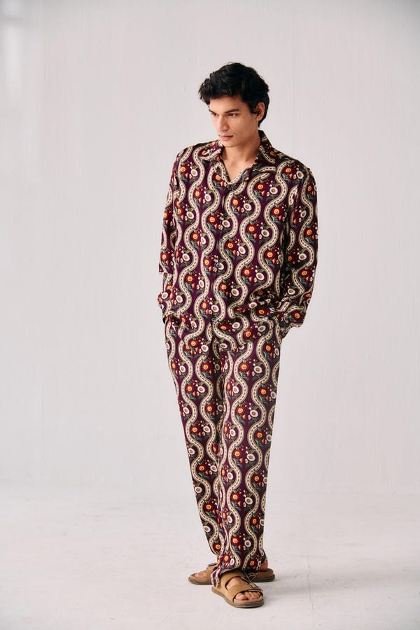 Perte D'ego — Wavy floral full sleeves shirt