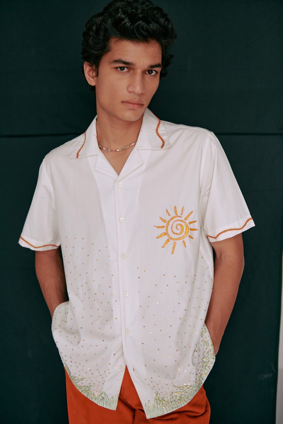 Summer day embroidered shirt - image 1