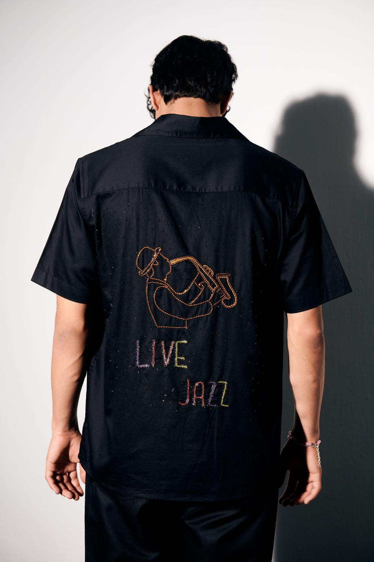 "Live jazz" hand embroidered Shirt - image 1