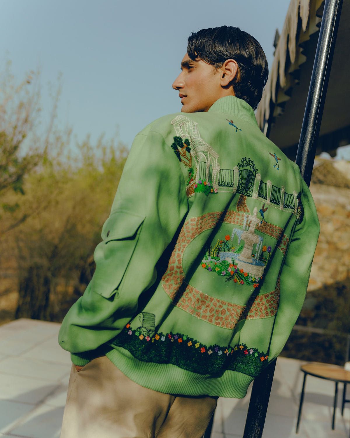 "Afternoon at the garden" hand embroidered jacket - image 3