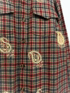 Hand embroidered paisley wool overshirt view 3