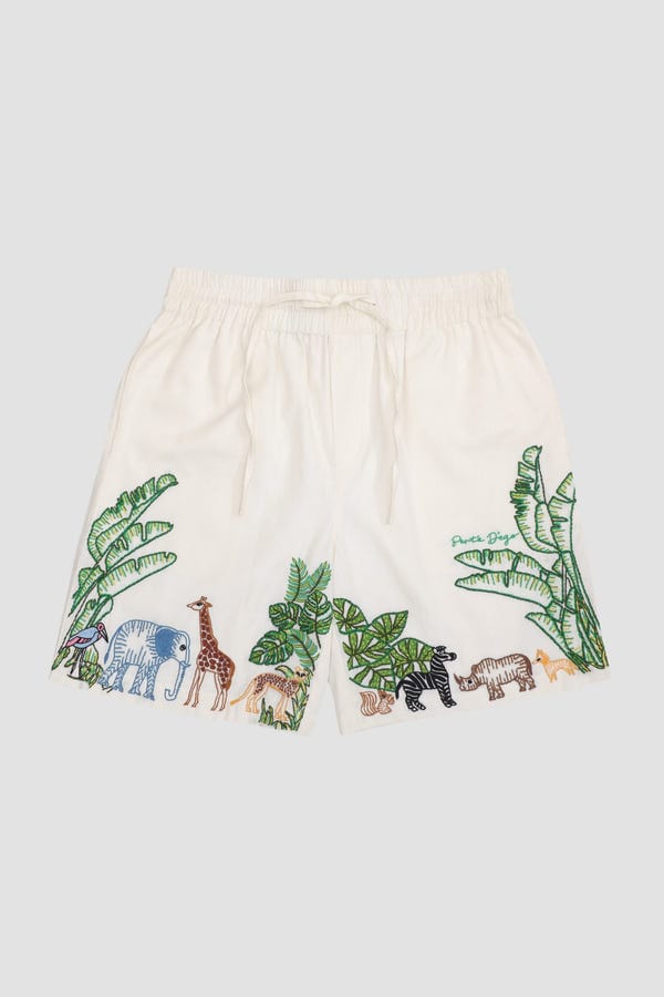Perte D'ego — Safari embroidered shorts