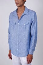 Ocean Blue Linen shirt view 2