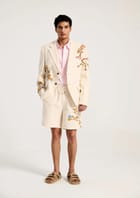 "Le summer" hand embroidered shorts view 3