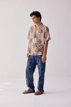 Paisley straight fit denim pants view 3