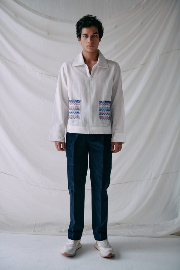 Perte D'ego — Wavy pockets Zip up Jacket