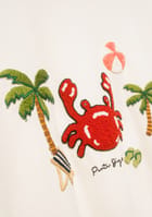"Le Crab" hand embroidered T-Shirt view 2