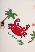 "Le Crab" hand embroidered T-Shirt view 4