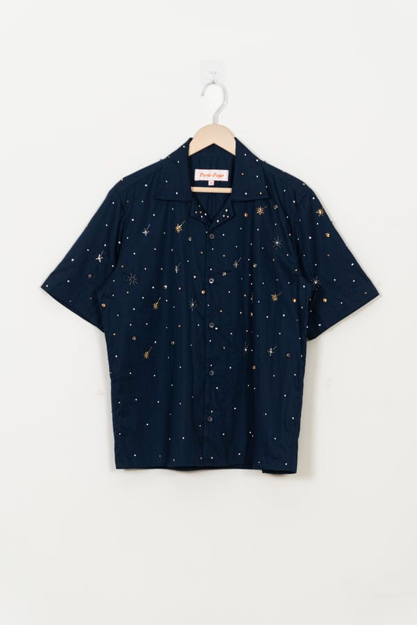 Perte D'ego — "Night sky" hand embroidered Shirt