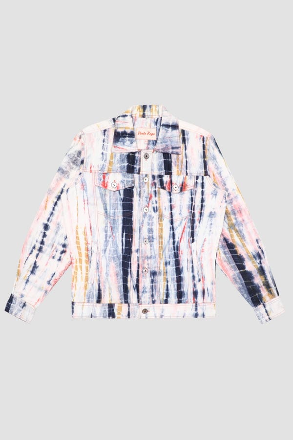 Perte D'ego — Multicolor shibori trucker jacket