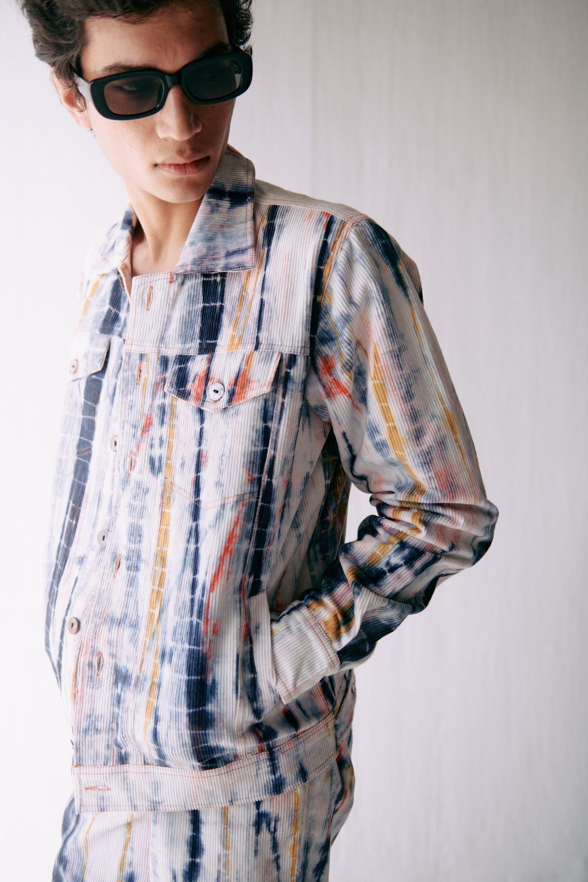 Multicolor shibori trucker jacket - image 2