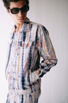 Multicolor shibori trucker jacket view 2