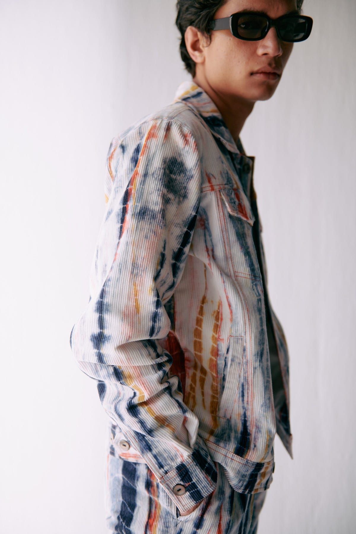 Multicolor shibori trucker jacket - image 6