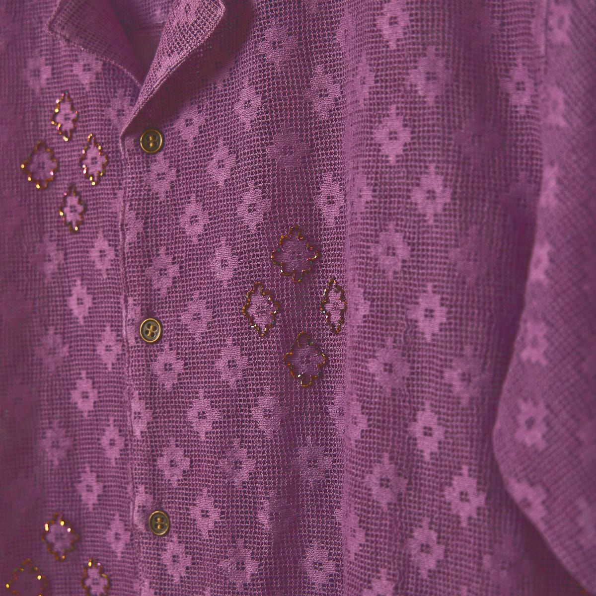 Purple embellished lace shirt - image 2