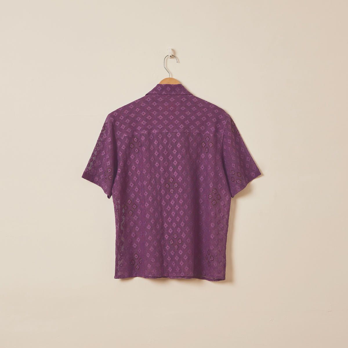 Purple embellished lace shirt - image 4