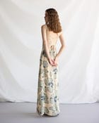 "Ocean Bloom" Pleated Cowl Aline Dress view 5