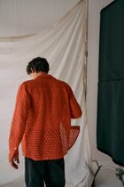 Floral lace full sleeve shirt- Rust view 3