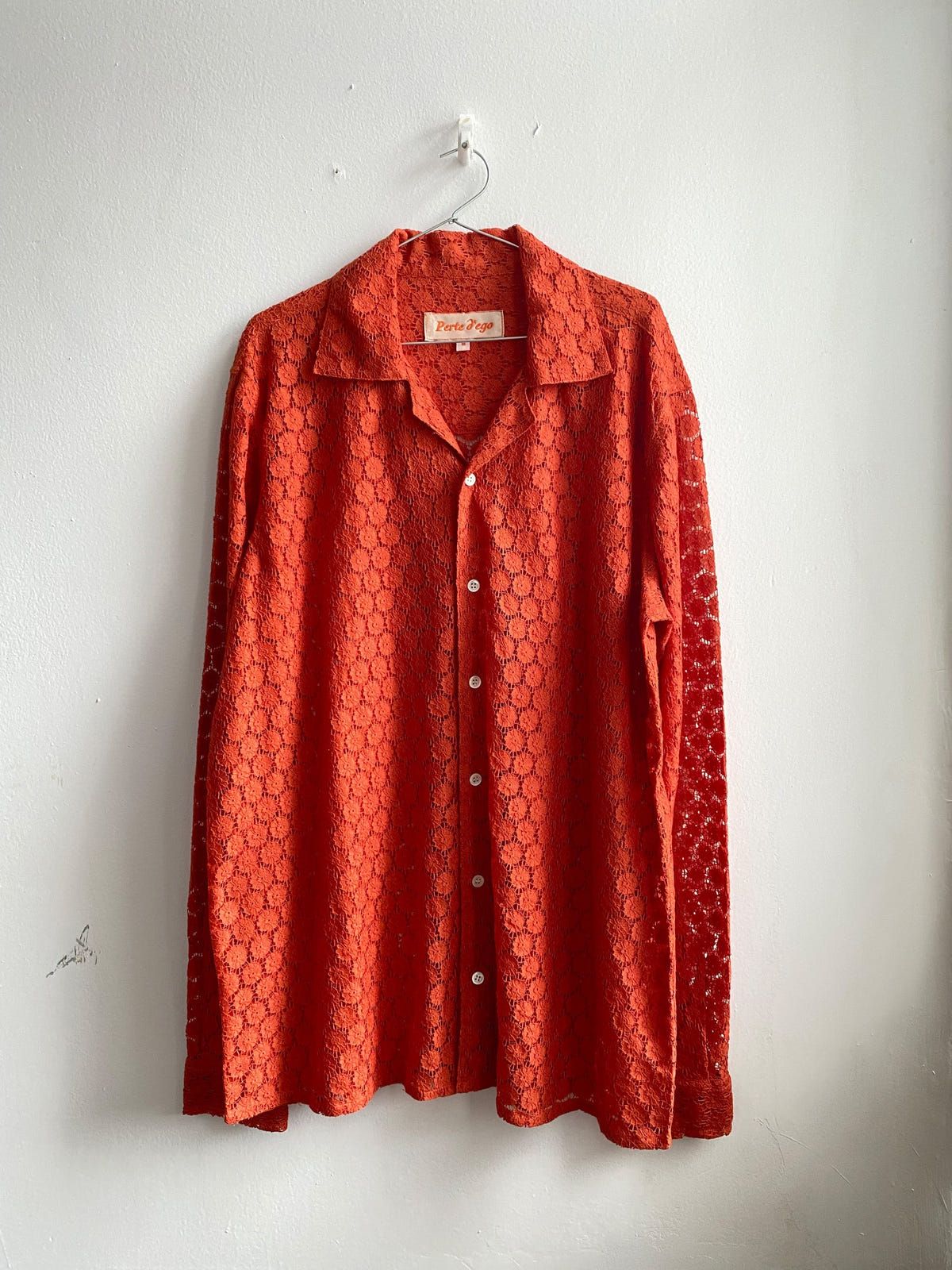 Floral lace full sleeve shirt- Rust - image 6