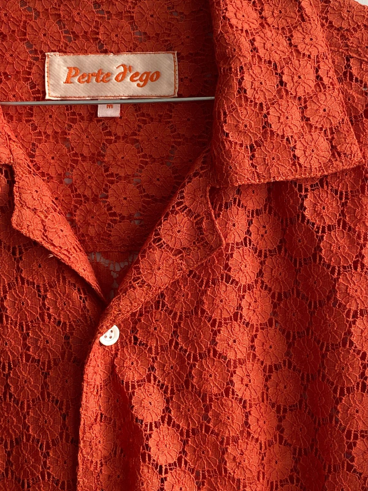 Floral lace full sleeve shirt- Rust - image 8