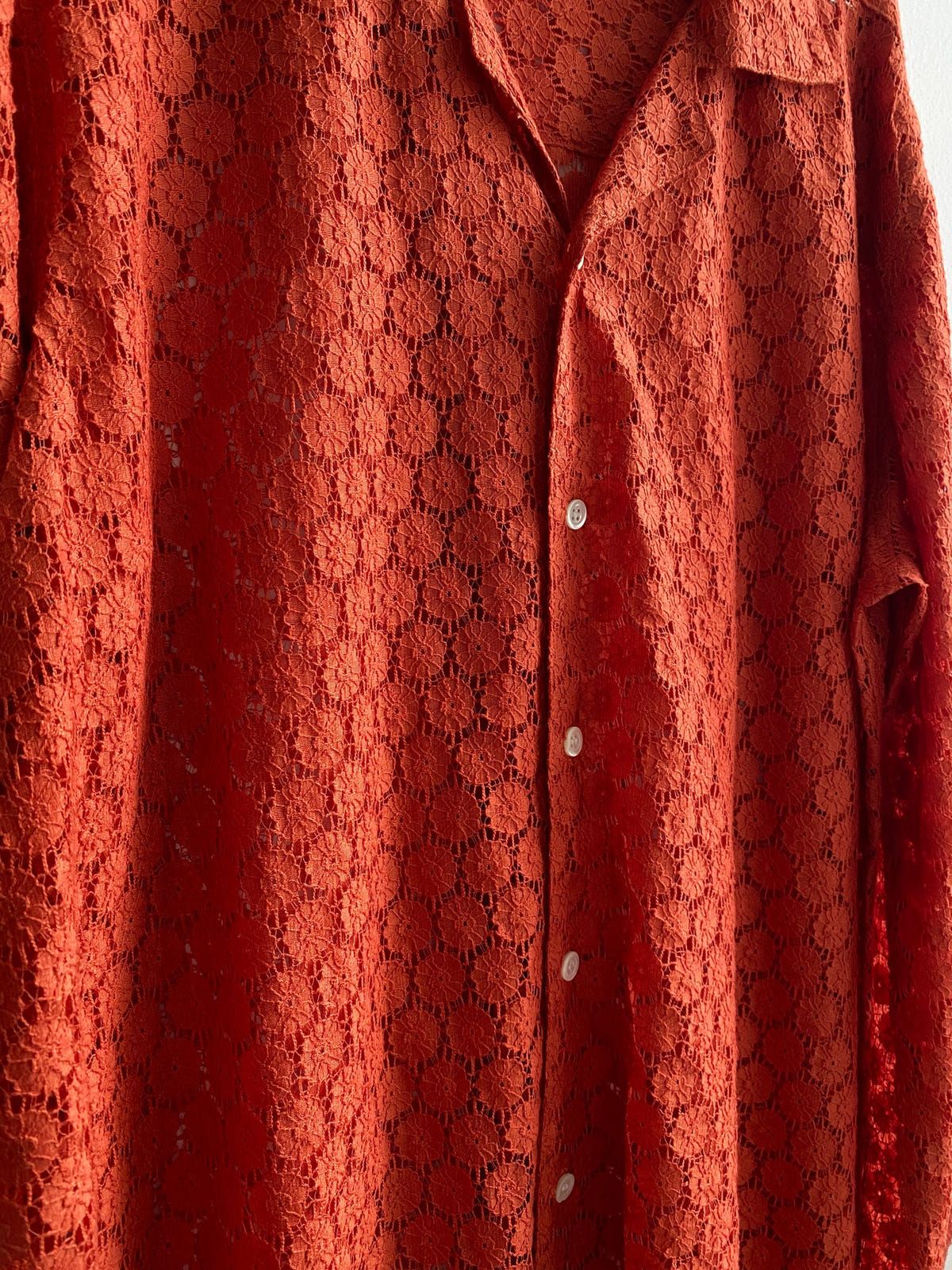 Floral lace full sleeve shirt- Rust - image 9