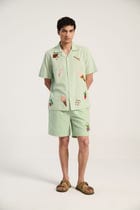 "Le summer vacation" hand embroidered resort set view 1