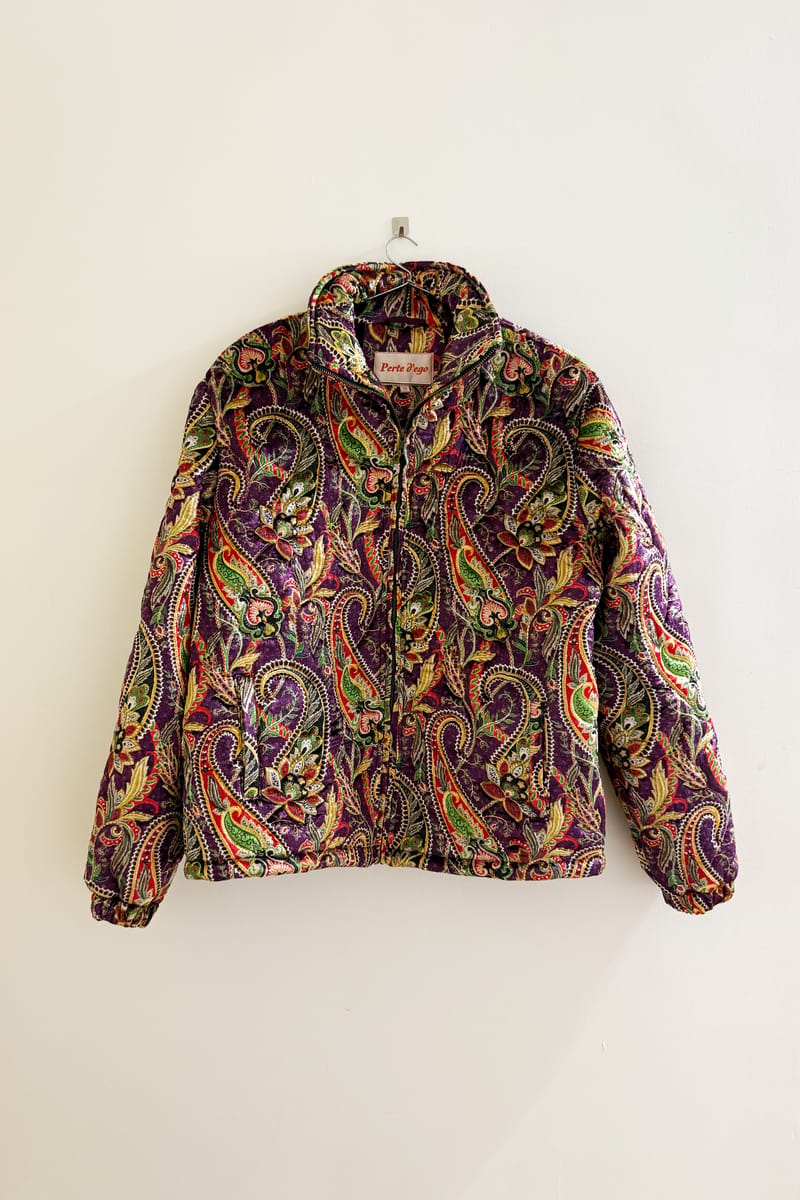 "Purple paisley" quilted jacket