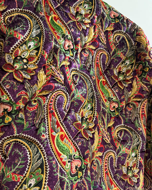 Perte D'ego — "Purple paisley" quilted jacket