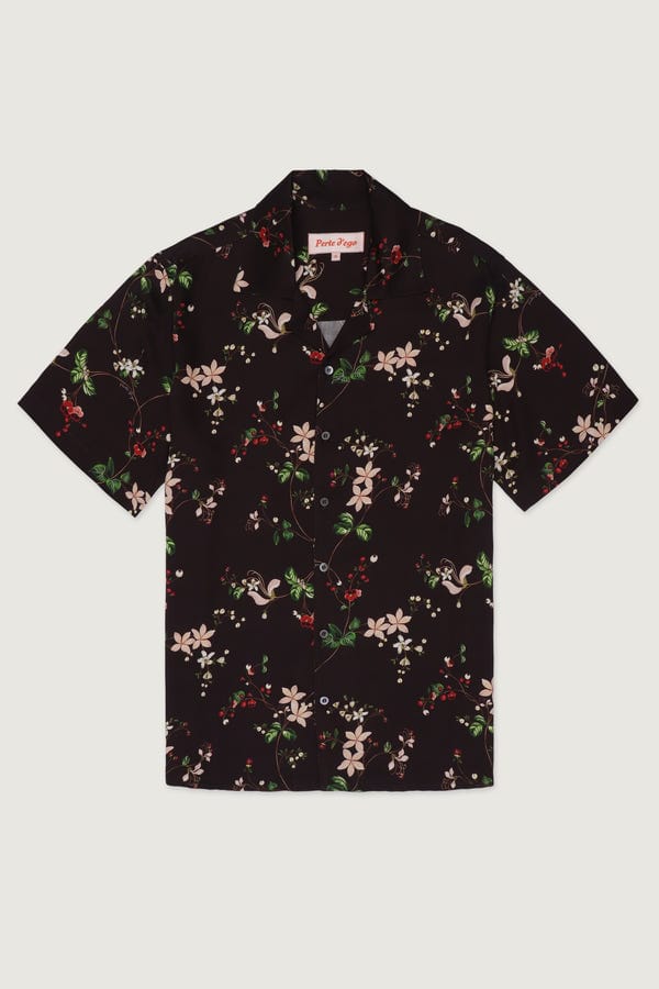 Perte D'ego — Floral printed shirt- Chocolate brown