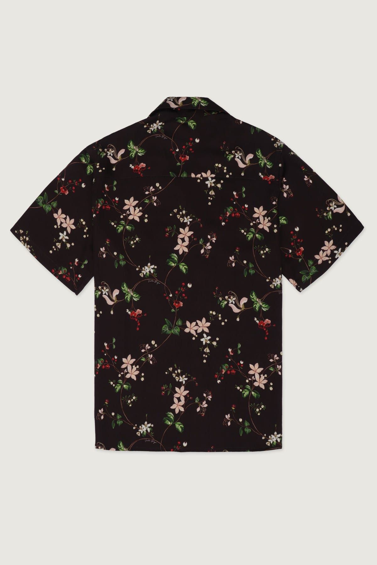 Floral printed shirt- Chocolate brown - image 3
