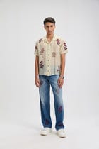 Hand embroidered floral shirt view 2