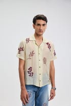 Hand embroidered floral shirt view 3