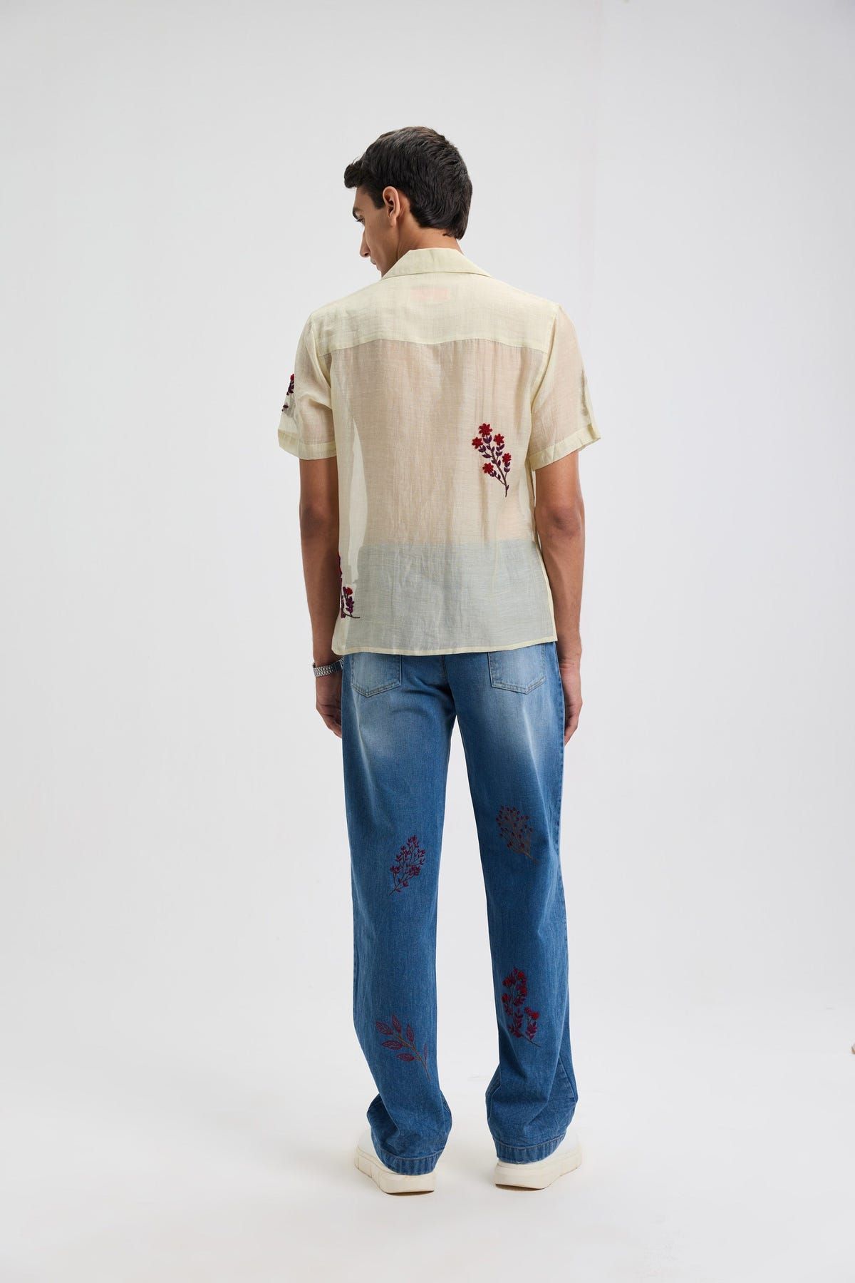 Hand embroidered floral shirt - image 4