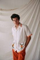 Marigold embroidered shirt view 1
