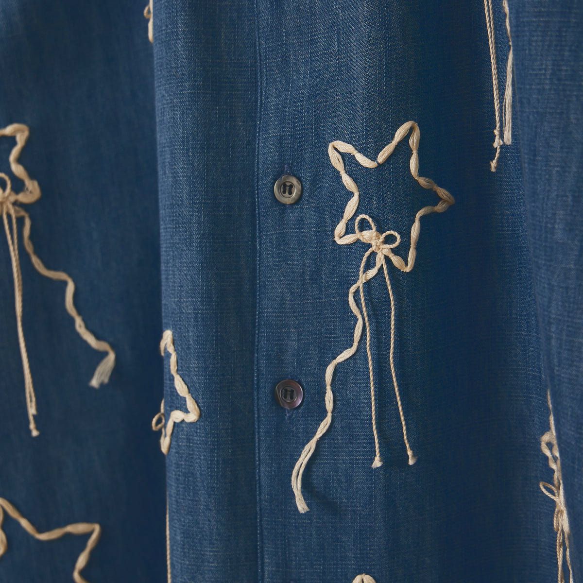 Hand embroidered stars denim shirt - image 2